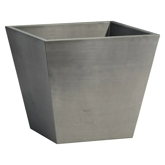 Ecopots Rotterdam Pflanzkasten - Außenmaß (L x B x H): 50 x 50 x 43,5 cm, Kunststoff, Grau - Grauer quadratischer Pflanzkübel aus modernem Beton für den Innen- und Außenbereich. Ein stilvolles Pflanzgefäß für jedes Zuhause.