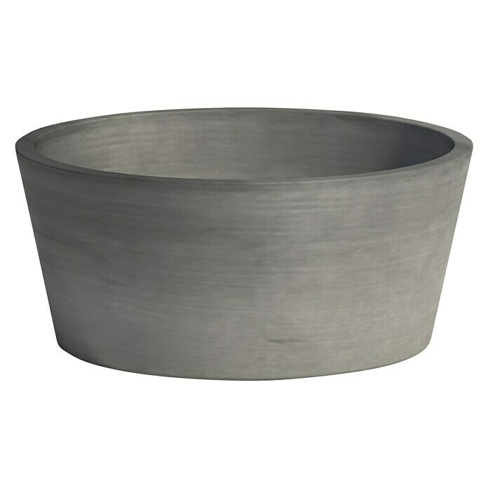 Ecopots Pflanzschale rund Berlin (Außenmaß (Ø x H): 30,6 x 15,6 cm, Kunststoff, Grau) | BAUHAUS