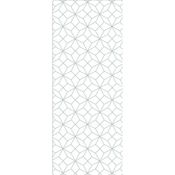 SanDesign Duschrückwandmuster - 17,5 cm x 7 cm x 3 mm, White Stars - Geometrisches Tapetenmuster in Silber und Weiß mit sternförmigen Motiven, das einen modernen und stilvollen Eindruck vermittelt.