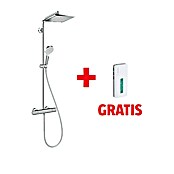 Hansgrohe Crometta Überkopfbrausen-Set E 240 (Mit Thermostatarmatur, Lochabstand: 103,4 cm, Anzahl Funktionen: 2, Chrom)
