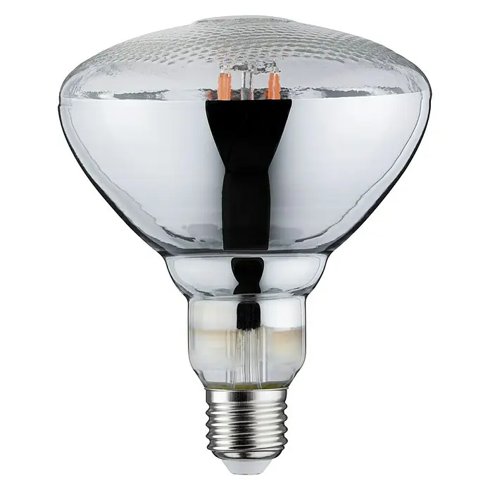 Paulmann Pflanzenlampe Grow Green - 6,5 W, 200 lm, PAR38 - Nahaufnahme einer Reflektorlampe mit klarem Glaskolben, die ein modernes und industrielles Design aufweist.