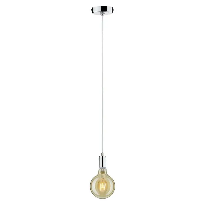 Paulmann Pendelleuchte Larus - Höhe: 159 cm, Silber, E27, IP44 - Diese Pendelleuchte verfügt über ein klares Design mit einer polierten Chromoberfläche und einer Edison-Glühbirne, ideal für moderne Räume.