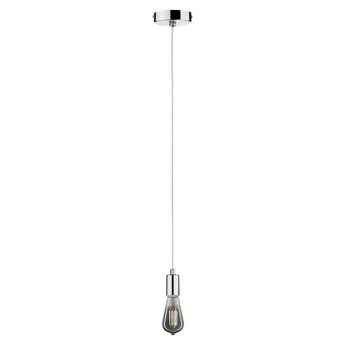 Paulmann Pendelleuchte Larus - Höhe: 159 cm, Silber, E27, IP44 - Elegante Pendelleuchte mit verchromten Details und einer Edison-Glühbirne, die jedem Raum einen Hauch von Vintage-Stil verleiht.