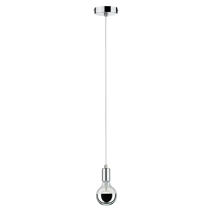 Paulmann Pendelleuchte Larus - Höhe: 159 cm, Silber, E27, IP44 - Elegante Pendelleuchte mit Chromdetails und einer klaren Glühbirne, die ein modernes und stilvolles Ambiente schafft.