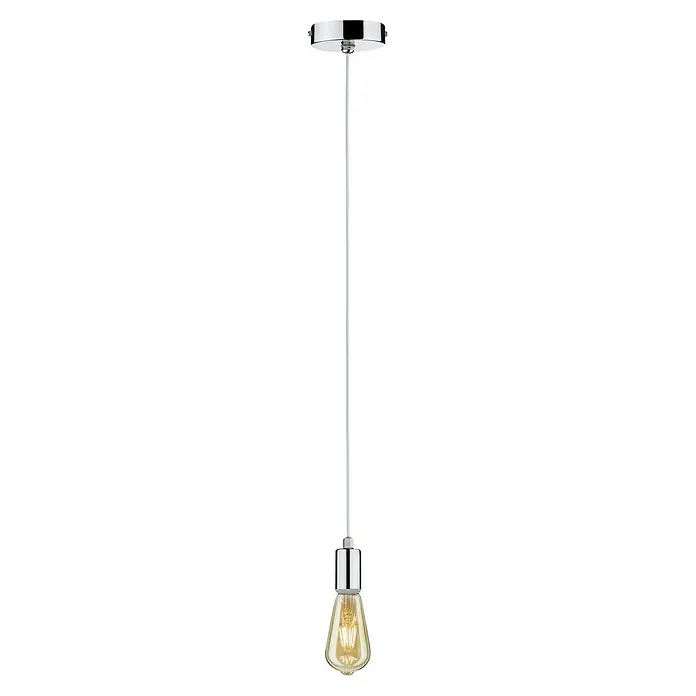 Paulmann Pendelleuchte Larus - Höhe: 159 cm, Silber, E27, IP44 - Elegante Pendelleuchte mit verchromter Oberfläche und einer Edison-Glühbirne, die warmes Licht spendet. Stilvolle Beleuchtung für jeden Raum.