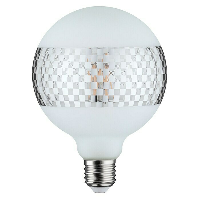 Paulmann LED-Lampe Vintage Globe-Form E27 (E27, Dimmbar, Warmweiß, 420 lm, 4,5 W, Farbe: Silber kariert) | BAUHAUS