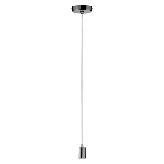 Paulmann Pendelleuchte Larus - Höhe: 159 cm, Schwarz, E27, IP44 - Eine moderne Chrom-Pendelleuchte mit einem zylindrischen Lampenschirm und einer schlanken Aufhängung, ideal für stilvolle Innenräume.
