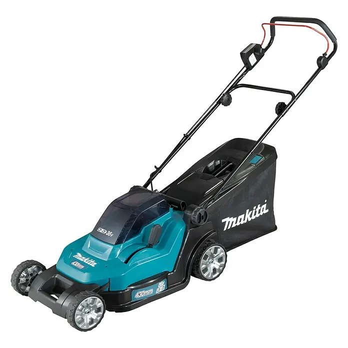 Makita LXT 18V Akku-Rasenmäher DLM432Z - 36 V, Ohne Akku, Schnittbreite: 43 cm - Akku-Rasenmäher von Makita mit 430 mm Schnittbreite, ideal für mittelgroße Gärten, mit praktischem Fangkorb.