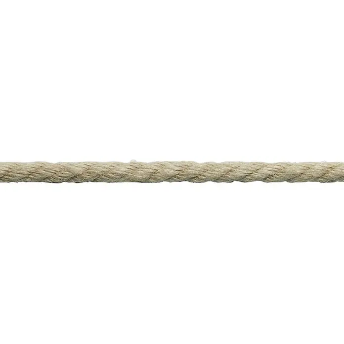 Robline Cabo a metros Classic-Tex - Diámetro: 30 mm, Otros, Natural - Primer plano de una cuerda beige robusta que se extiende horizontalmente sobre un fondo negro. La cuerda se representa con gran detalle.