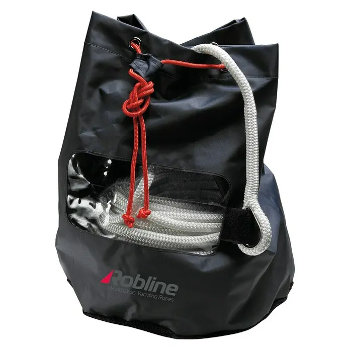 Robline Cuerda de amarre Poseidon - Ø x L: 10 mm x 50 m, Poliéster, Blanco - Cuerda de vela Robline en bolsa negra con ventana. Ideal para navegantes que valoran la calidad y la organización.