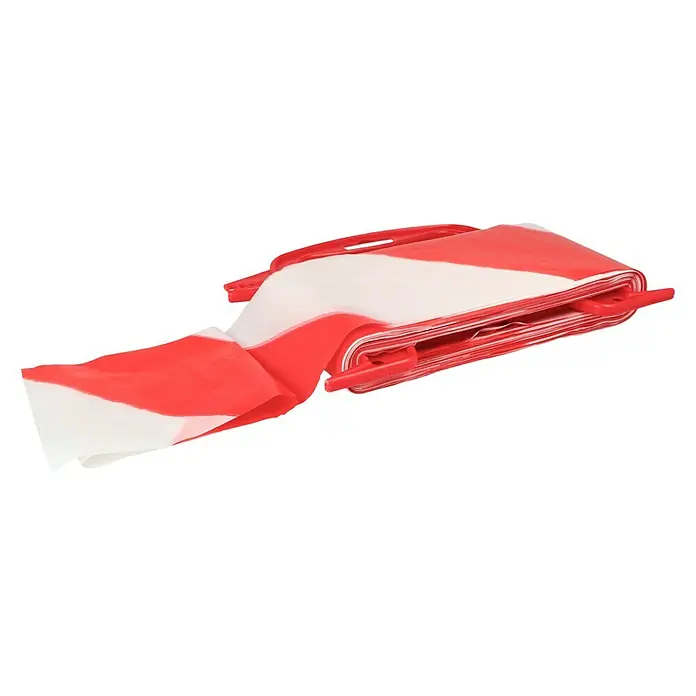 Stabilit Absperrband - L x B: 100 m x 80 mm, Rot/Weiß - Rolle rot-weiß gestreiftes Absperrband.