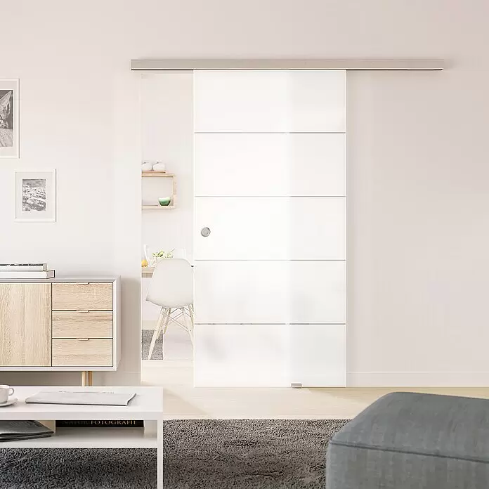 Diamond Doors Glasschiebetür Lines Positiv - 935 x 2.058 mm, Einscheibensicherheitsglas (ESG) - Stimmungsaufnahme