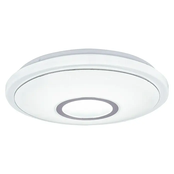 Lavida Plafón LED redondo Solesino - 16 W, Ø x Al: 400 mm x 8 cm, Blanco - Lámpara de techo LED moderna con difusor blanco y marco circundante para una iluminación brillante y uniforme.