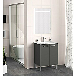 Mueble de lavabo Fran (46 x 60 x 85 cm, Antracita, Mate)