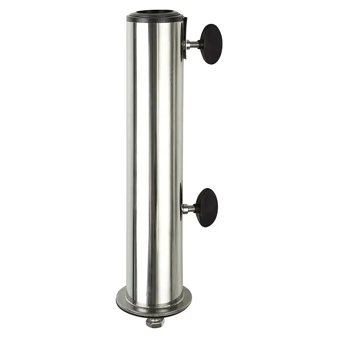 Doppler SchirmrohrFür Rohrdurchmesser: 32 mm - 60 mm - Verchromte Metallsäule mit schwarzer Oberseite und zwei seitlichen Schraubknöpfen zur Befestigung. Ideal für Stabilität.