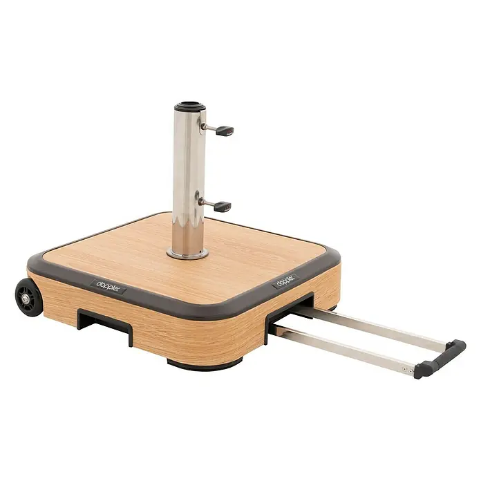 Doppler Schirmständer Trolley - 56 x 56 x 16 cm, Holz, Passend für: Schirme bis Ø 300 cm - Eleganter Doppler Schirmständer mit Rollen und Ausziehgriff. Perfekt für den mobilen Einsatz im Garten oder auf der Terrasse.