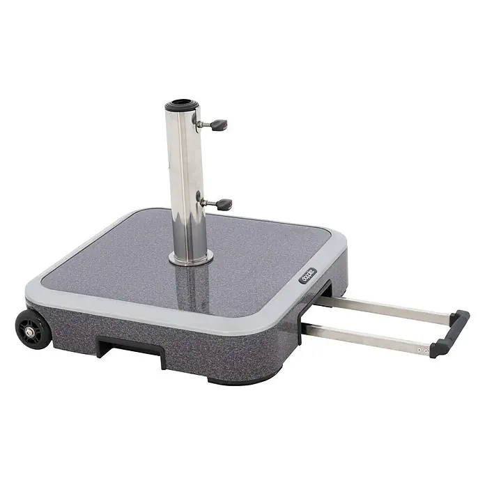 Doppler Schirmständer Trolley - 56 x 56 x 16 cm, Granit Dunkel, Passend für: Schirme bis Ø 300 cm - Der Doppler Sonnenschirmständer mit Rollen ist robust und einfach zu bewegen, ideal für flexible Beschattung im Garten.
