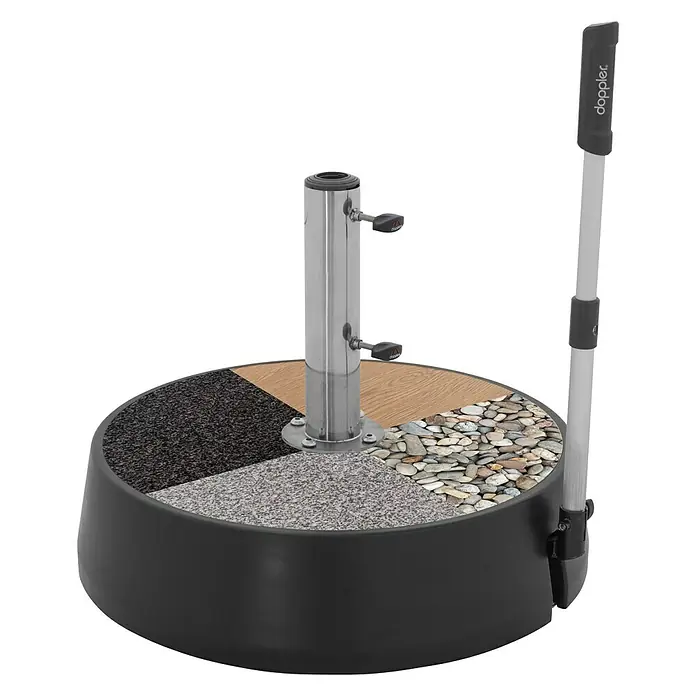 Doppler Expert Schirmständer rund Easy Move Switch - 50 kg - Doppler Sonnenschirmständer mit verschiedenen Oberflächen.