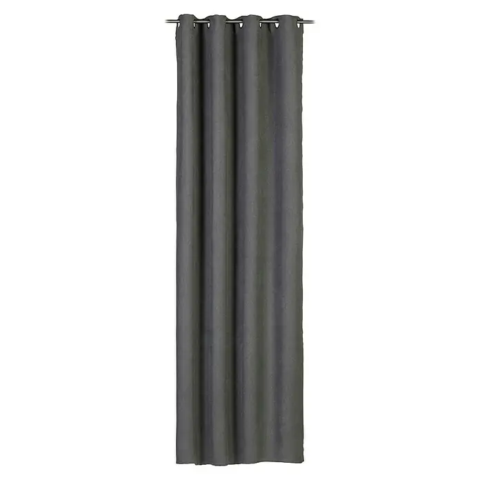 Ösenschal Fabricio - B x H: 140 x 245 cm, 100 % Polyester, Anthrazit - Ein elegantes, blickdichtes, graues Ösen-Gardine mit dezentem Fall sorgt für Privatsphäre und eine stilvolle Atmosphäre in jedem Raum.