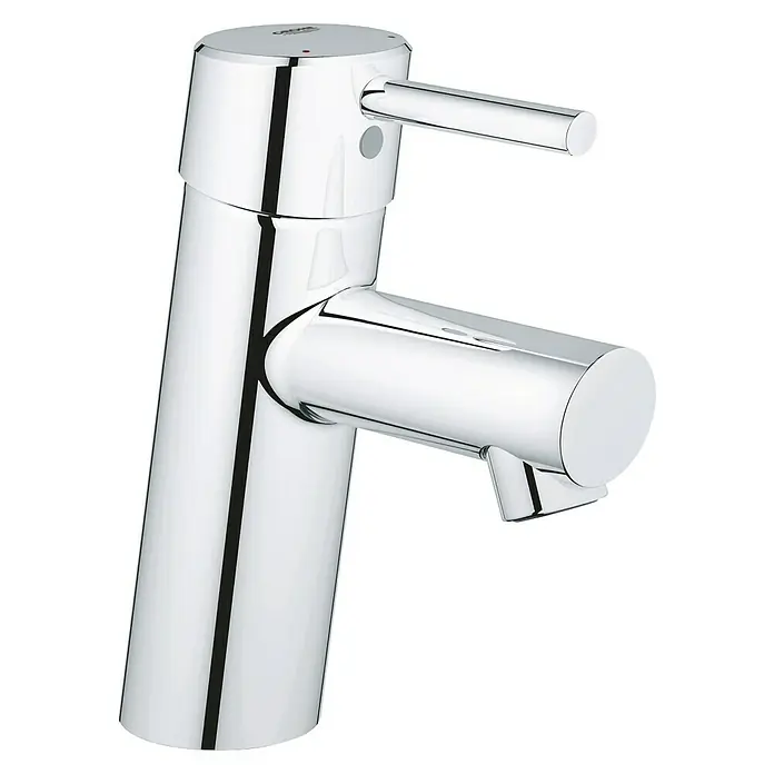 Grohe Concetto Waschtischarmatur S-Size - Ohne Zugstange, Chrom, Glänzend - Glänzender, verchromter Wasserhahn mit modernem Design für Badezimmer oder Küche. Zeitlose Eleganz für jedes Waschbecken.
