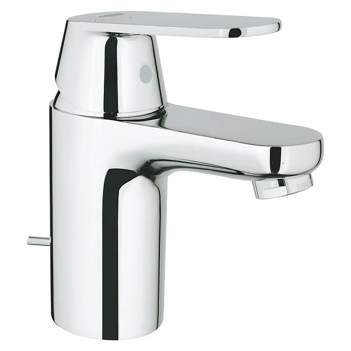 Grohe Eurosmart Cosmopolitan Waschtischarmatur S-Size mit ES-Funktion - Mit Zugstange, Chrom, Glänzend, Kaltwasserstart - Elegante Chromarmatur für Waschbecken mit modernem Design und komfortabler Bedienung, ideal für stilvolle Badezimmer.