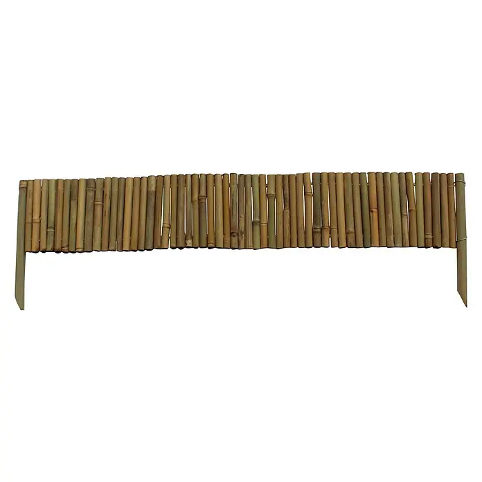Beeteinfassung - 120 x 20 cm - Ein dekorativer Bambuszaun, ideal zur stilvollen Abgrenzung von Gartenbereichen oder als natürlicher Sichtschutz. Die einzelnen Bambusrohre sind fest miteinander verbunden.