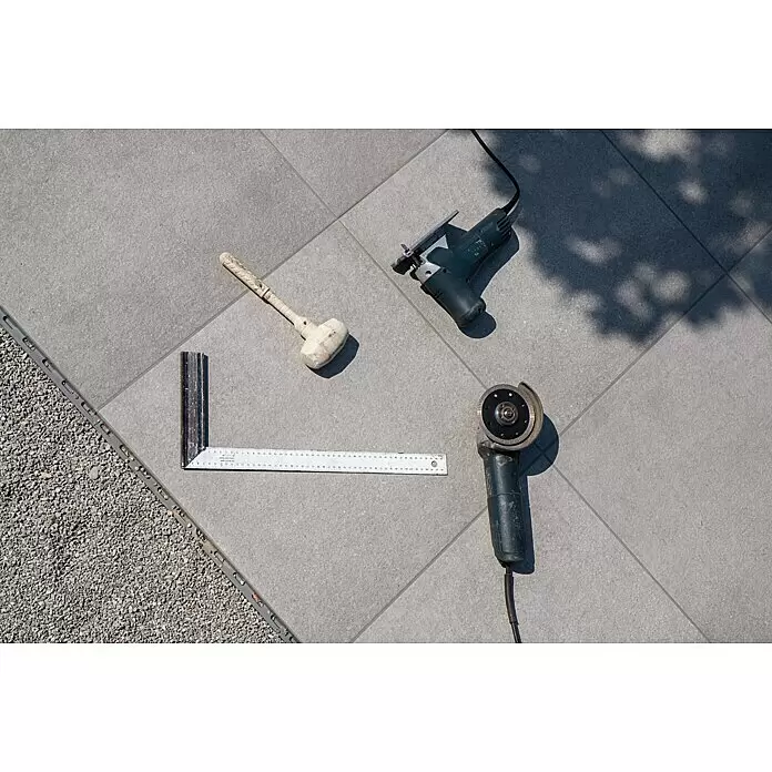 Terrassenfliese Click and Go Portland Grey - 60 x 60 cm, Betongrau, Matt - Stimmungsaufnahme