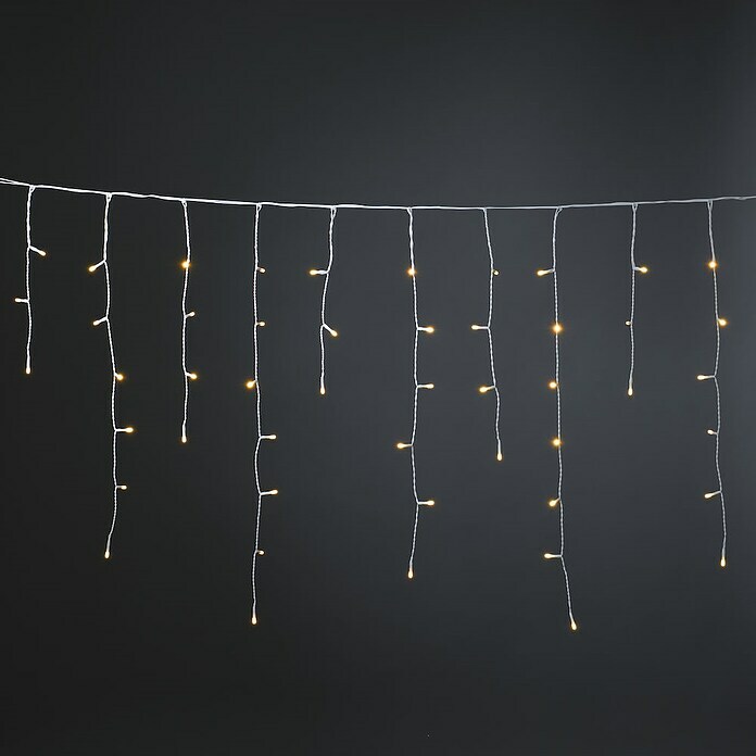 Konstsmide LED-Lichtervorhang Eisregen (Außen, 5,07 m, Bernstein, 200 Stk., Netzbetrieben) | BAUHAUS