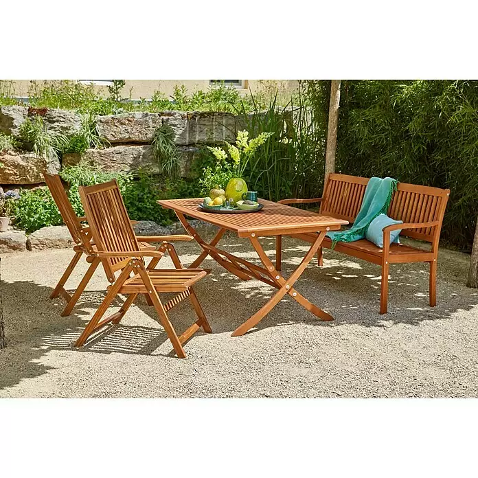 Sunfun Diana Gartenbank - B x T x H: 156 x 59,4 x 90 cm, Akazie, Naturbraun - Stimmungsaufnahme