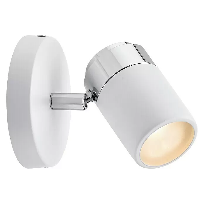 Paulmann Wandstrahler Zyli - 10 W, L x B x H: 10 x 10 x 11 cm, Weiß/Chrom, GU10, Anzahl Leuchtmittel: 1 Stk. - Rechte Seitenansicht