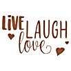 Komar Wandspruch Live Laugh Love (6-tlg., 70 x 50 cm)