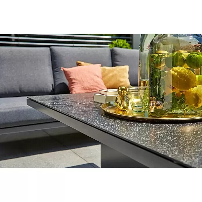 Sunfun Garten-Couchtisch Maja Lift - L x B x H: 130 x 75 x 74 cm, Anthrazit - Stimmungsaufnahme