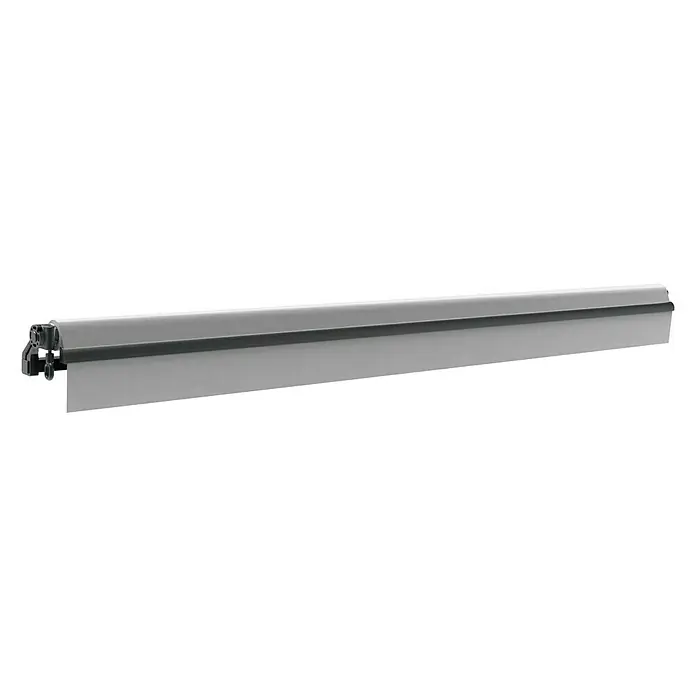 SmartSun Toldo de brazos extensibles Noir Limited Edition Kit - Gris piedra, Ancho: 4 m, Caída: 2,5 m - Primer plano de un burlete de cepillo gris para puertas, diseñado para bloquear corrientes de aire y polvo, ahorrando energía. Ideal para cualquier hogar.