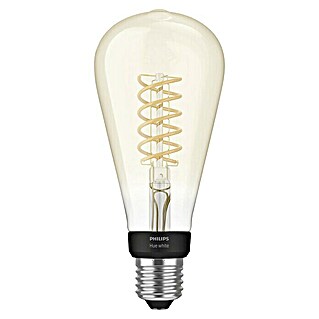 Philips Hue Lámpara LED Filamento Edison (7 W, Blanco cálido, ST72, Intensidad regulable)