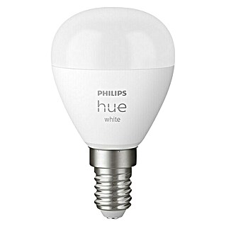 Philips Hue LED-Lampe Tropfenform E14 matt (E14, 5,7 W, Warmweiß, Tropfen, 1 Stk.)
