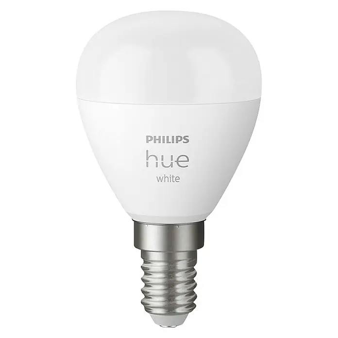 Philips Hue Smart-LED-Lampen Set Tropfenform E14 matt - E14, Dimmbar, Warmweiß, 470 lm, 5,7 W, Tropfen, 1 Stk. - Eine Philips Hue White Lampe, die intelligentes Licht für Ihr Zuhause bietet. Sie sorgt für eine angenehme, weisse Beleuchtung.