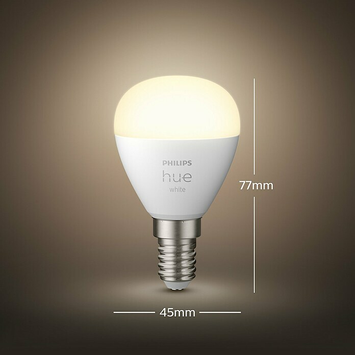 Philips Hue LED-Leuchtmittel WhiteE14, 5,7 W, Warmweiß, Tropfen, 2 Stk. Mood Shot