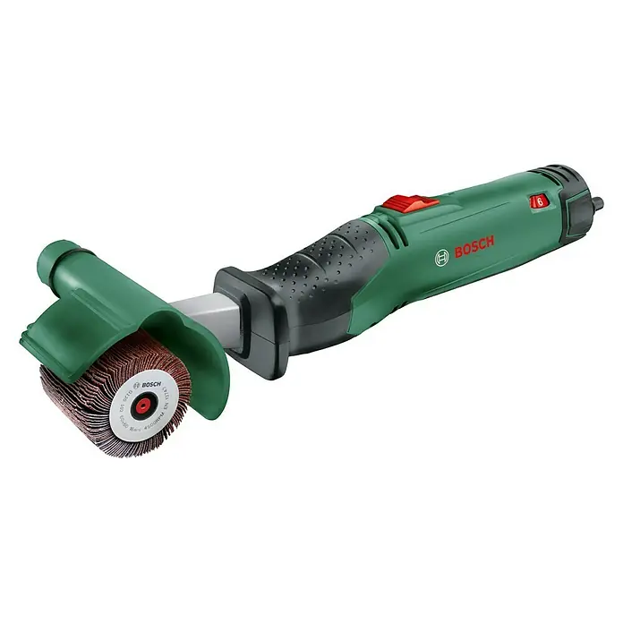 Bosch Schleifroller Texoro - 250 W - Der Bosch Oberflächenveredler mit Schleifwalze ist ein praktisches Werkzeug zum Bearbeiten von Holz und Metall. Er sorgt für feine Ergebnisse.