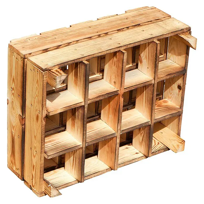 Flaschenregal - 23 x 40 x 50 cm - Rustikales Holzregal mit mehreren Fächern, ideal für die Aufbewahrung von Weinflaschen oder als dekoratives Element für Ihr Zuhause.