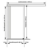 Kilsgaard Schiebetür-Komplettset 422-L (935 x 2.050 mm, Weiß, Mittellage: Röhrenspankern) | BAUHAUS