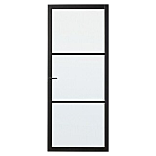 Solid Elements Binnendeur SE 7015 blank glas (78 x 201,5 cm, Draairichting: Rechts, Zwart, Opdek)