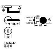 Lienbacher Set kvaka za sobna vrata za cilindar Cuba Black Line  (Plemeniti čelik, Oblik kvake: Ravni oblik, Crne boje, profil cilindar) | BAUHAUS