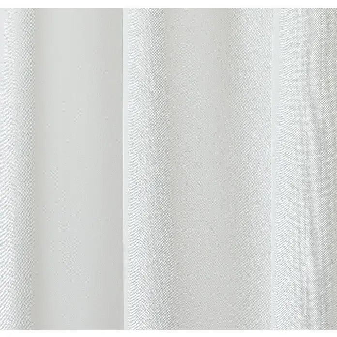 Elbersdrucke Ösenschal Lino - Weiß, B x H: 140 cm x 255 mm, 100% Polyester - Nahaufnahme eines weißen Vorhangs mit leichter Textur und subtilen Falten, ideal für minimalistische und helle Raumgestaltungen.