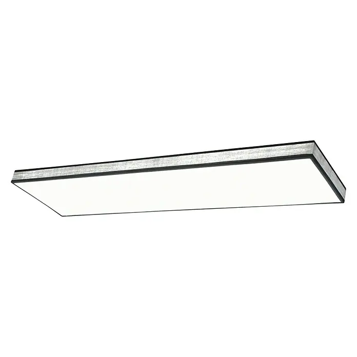 Tween Light LED-Deckenleuchte Neapel - 60 W, L x B x H: 120 x 30 x 8,3 cm, Grau - Rechteckige LED-Deckenleuchte mit silbernem Rahmen für moderne Innenräume.
