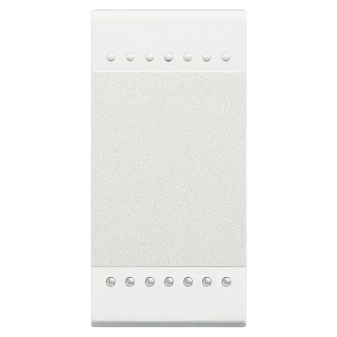 Bticino Living Light Cruzamiento basculante 1M - Blanco, Colocar, Plástico, 16 A - La imagen muestra un altavoz blanco con una cubierta de tela texturizada y una fila de botones redondos en la parte superior e inferior para una estética moderna.