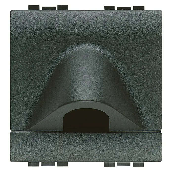 Bticino Living Light Pasacables - Antracita, Diámetro: 9 mm - Un puerto de datos negro con un hueco para cables, perfecto para entornos modernos para una transferencia de datos.