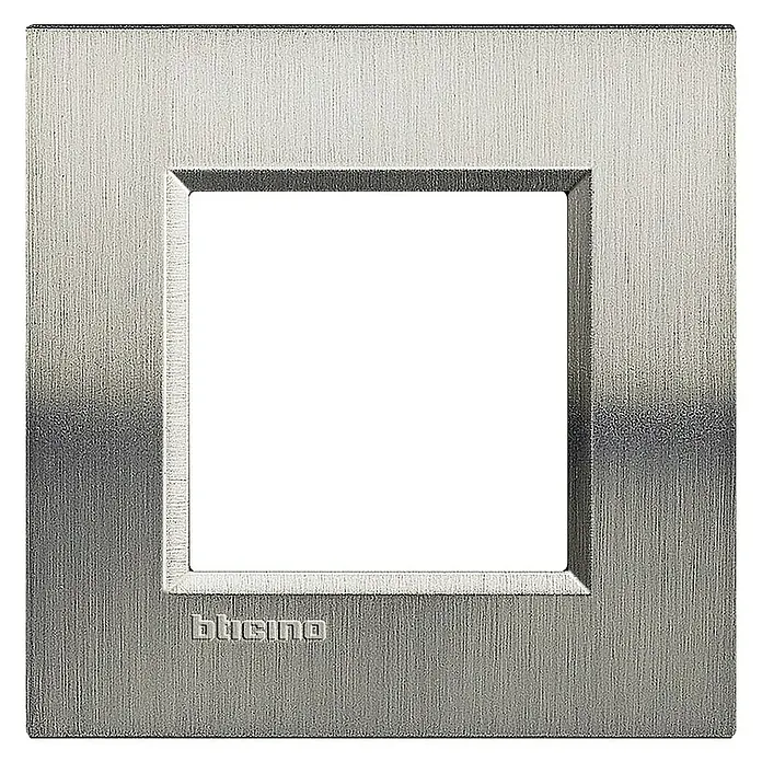 Bticino Living Light Marco - Acero, Modelo de mecanismos: x 1, Plástico, Instalar - Marco de acero inoxidable cepillado para interruptores o enchufes. Diseño elegante para interiores modernos.