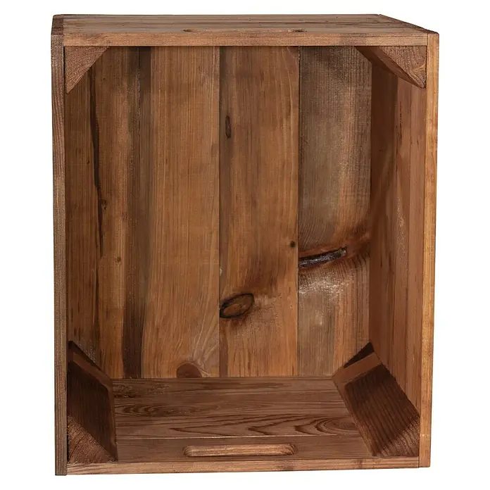 Holzkiste Used Natur mit Eingriffen - L x B x H: 32,5 x 33 x 37,5 cm, Braun, 2 Eingriffe - Holzbox für die stilvolle Aufbewahrung. Ideal für Zuhause, rustikal und geräumig.