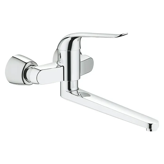 Grohe Euroeco Special Waschtischarmatur - Wandmontage, Chrom, Glänzend, Ausladung Armatur: 341 mm - Chromfarbene Küchenarmatur mit Einhebelmischer für die Wandmontage. Elegantes Design für moderne Küchen.