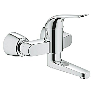 Grohe Euroeco Special Waschtischarmatur (Wandmontage, Chrom, Glänzend, Ausladung Armatur: 214 mm, Mit absperrbaren S-Anschlüssen)